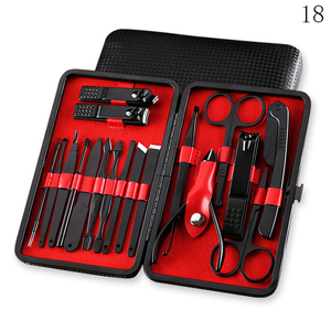 WELLFLYER Ensemble d'outils de soin des ongles noirs 7 pièces Kit de <span class=keywords><strong>manucure</strong></span> pédicure professionnel pour femmes et hommes - Product Image 3