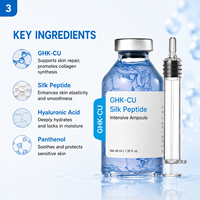 Ampoule intensive au peptide de soie GHK-CU, sérum réparateur de la peau stimulant le collagène, hydratation intense, apaise les peaux sensibles, ampoule pour le visage