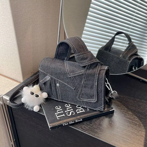 Women's Designer Denim One-Shoulder Crossbody Phone Bag Simple Summer Trendy Splicing Small <b>Square</b> Handbag Ladies Tanjing - Product Image 6
