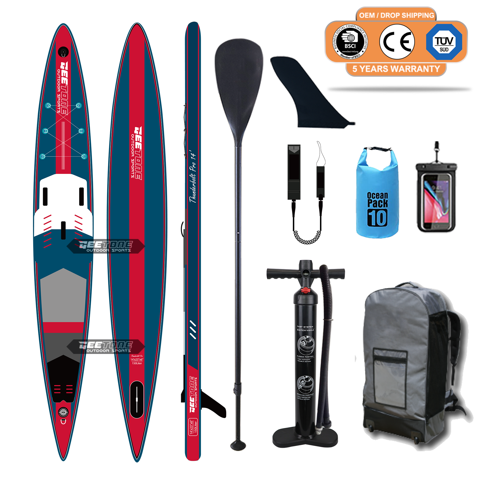 工場直送新品 サーフィン用インフレータブルSUPパドルボード MOLOKAI 