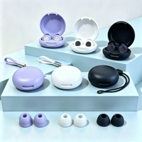 Bouchons d'oreilles en silicone violet de qualité supérieure pour dormir, ajustement ergonomique intra-auriculaire avec étui de chargement pour un confort tout au long de la journée