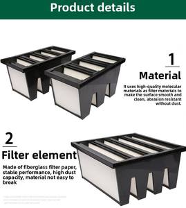 โมดูลกรองอากาศแบบกรองฝุ่น Hepa V-bank พร้อ<span class=keywords><strong>ม</strong></span>โครงเหล็กชุบสังกะสี สำหรับระบบปรับ<span class=keywords><strong>อากาศ</strong></span>ศูนย์<span class=keywords><strong>ข้อมูล</strong></span>และโรงงานอิเล็กทรอนิกส์ - Product Image 4