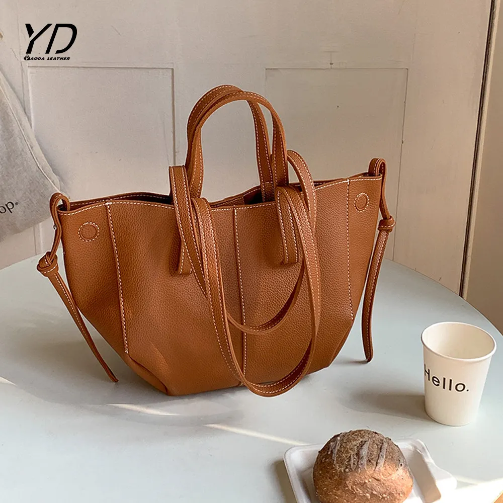 2024 new wholesale soft pu leather shoulder bag fashion trend handbag Large capacity premium tote bag for women