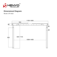 Bureau debout électrique réglable et extensible Henvo DF0022 - Design ergonomique contemporain en acier, hauteur modulaire, mémoire, verrouillage enfant