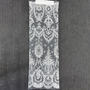 <span class=keywords><strong>Tissu</strong></span> en dentelle de tulle brodé de fleurs blanches GCW-ACU120776 pour robe de mariée - Product Image 3