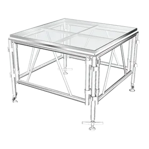 1.22X1.22M Gemakkelijk Te Gebruiken Aluminium Fabricage Professionele Draagbare Glazen Podium Assemblage Fase Te Koop