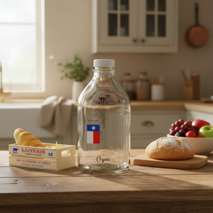 Bouteille carrée en verre <span class=keywords><strong>français</strong></span> de 2 L, transparente, grande capacité, design antidérapant avec bouchon pour le stockage du lait et du jus - Product Image 1