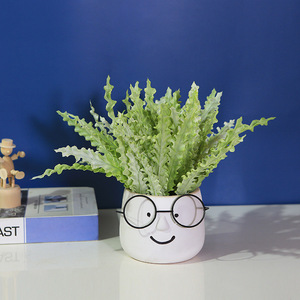 Nouveaux designs <span class=keywords><strong>petit</strong></span> planteur de fleurs en céramique visage humain avec lunettes jardinières décor à la maison produits pour la maison intelligente tête planteur Pot - Product Image 5