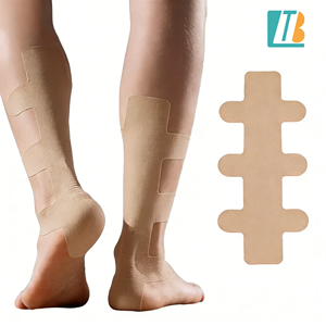 Ruban <span class=keywords><strong>Kinesio</strong></span> pré-découpé pour le talon, soutien de la voûte plantaire et soulagement de la douleur de l'épine calcanéenne, ruban thérapeutique élastique résistant à la transpiration, logo personnalisable - Product Image 1