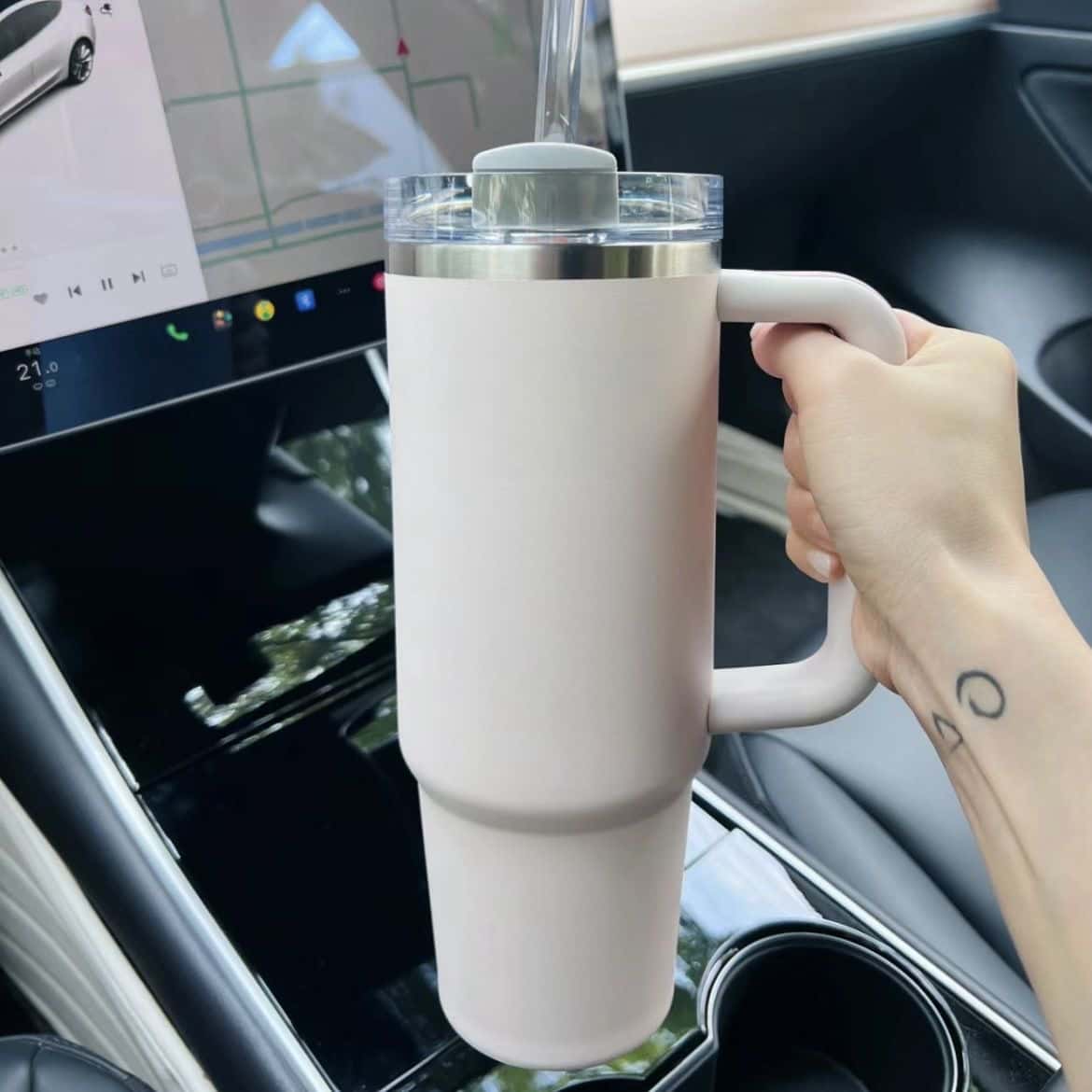 40 унций, лидер продаж, оригинальный бренд Tumbler H2.0, Изолированная бутылка для воды из нержавеющей стали, рождественский подарок, чашка с ручкой, соломенная шляпа