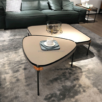 Combinaison créative de design moderne Selle de roche Cuir Ensemble de table à thé chinoise Ensemble de table à café de luxe pour le salon