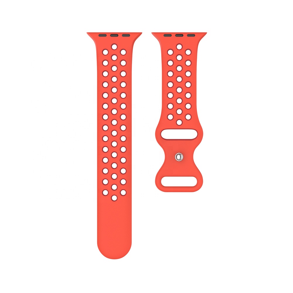 Wholesale Hot Selling for Rubber Watch Band Snap Buckle Dual Color Sport Loop Silicone Wristband for Watch 7 38-45mm