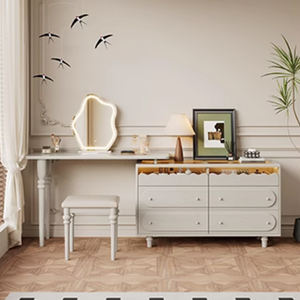 Miroir de coiffeuse moderne simple en bois massif Style ancien petite <span class=keywords><strong>chambre</strong></span> bureau d'angle de <span class=keywords><strong>maquillage</strong></span> rangement intégré salon - Product Image 2