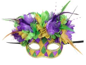 女性のスパンコールフェザー付きマルディグラマスクカーニバル仮面舞踏会マスクコスチュームパーティー用品フラワーコスプレパーティーマスク - Product Image 4