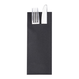 Pocket-Servilletas "Pub" Uni negro 40x33 cm 1/8-Fold HECHO DE Linclass - Product Image 1