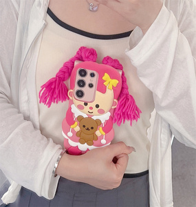 <span class=keywords><strong>Coque</strong></span> <span class=keywords><strong>de</strong></span> <span class=keywords><strong>téléphone</strong></span> en silicone mignonne et protectrice avec motif ours et tresses 3D pour <span class=keywords><strong>Samsung</strong></span> Galaxy S26 Ultra S25 S23 A57 A56 - Product Image 6