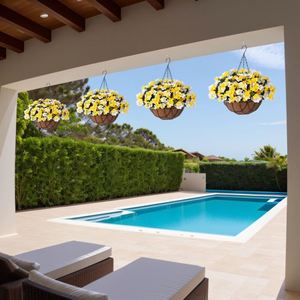 Panier suspendu pour baignoire Paniers à tomates Mini savon Fleur Perles Fleurs de luxe <span class=keywords><strong>Pampa</strong></span> Décoration murale Tissu fait main - Product Image 6