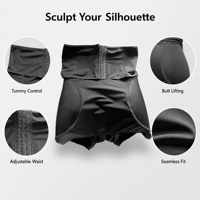 Faja Colombiana de Haute Qualité avec Coussinets pour les Hanches et le Fessier, Taille Haute, Effet Ventre Plat et Remonte-Hanches, Ceinture Amincissante OEM, pour un Fessier Volumineux, Gaine Amincissante pour Femme