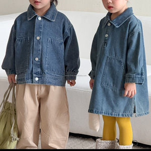 D3658 Robe-manteau imprimée style cowboy pour fille, <span class=keywords><strong>veste</strong></span> à manches longues pour enfant, nouvelle collection printemps-automne, vêtements assortis frère-sœur - Product Image 2