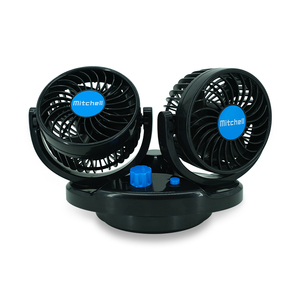 Ventilateur de voiture portable à double tête électrique MITCHELL 2020, vente chaude, personnalisé, haute vitesse, refroidissement automatique, DC 12V 24V, 4 pouces - Product Image 4