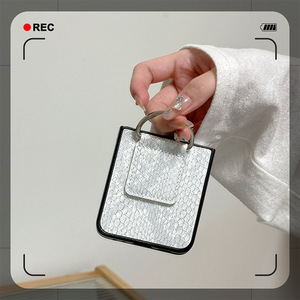 Custodia per Telefono Antiurto in PU con Motivo a Serpente Tinta Unita per <span class=keywords><strong>Samsung</strong></span> Galaxy ZFlip7, Design con Anello, <span class=keywords><strong>Cover</strong></span> Personalizzata per Huawei Pocket 2 - Product Image 3