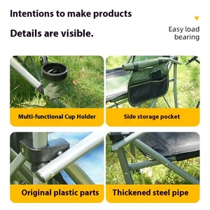 Chaise de camping pliable pour adultes, chaise de directeur à dossier haut avec accoudoirs - Product Image 4
