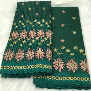 4702 Kalume En gros Dentelle Lafaya 5 Yards + 4.5 Yards Tissu en coton suisse africain Dentelle brodée africaine pour robes - Product Image 1