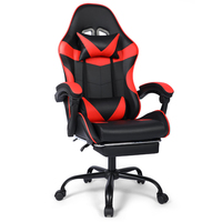 Chaise de jeu PC de course ANJI Factory en stock, rouge, avec repose-pieds et appui-tête – Offre spéciale