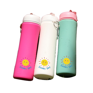 BPA Miễn Phí Colapsible Silicone Có Thể Gập Lại Chai Nước Cho Trẻ Em - Product Image 1