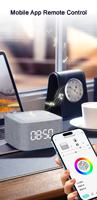 Desktop-Wecker mit Lautsprecher und Nachtlicht, Wiederaufladbarer Weißes-Rauschen-Generator für Schlaf, Heimkino und Büro