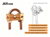 Pince de terre en laiton de type U pour fixer la tige de terre au câble, pour la mise à la terre des systèmes électriques et la protection contre la foudre JEMA