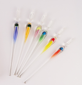 Stylo plume en cristal de verre floral, calligraphie, style pétale de jaspe, ensemble d'écriture artistique - Product Image 1