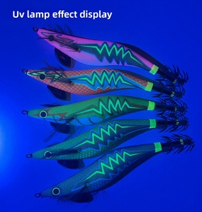 Señuelo de pesca luminoso Night <span class=keywords><strong>Glow</strong></span> Luya Wood Shrimp 3.5 para calamar <span class=keywords><strong>EGI</strong></span> JIG con anzuelo - Product Image 4