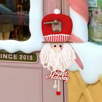 Zaves Serie 13 Zoll Klassische Weihnachtsmann-Schneemann Türhänger Rote Polyester Weihnachtsdekoration Fabrik Großhandel