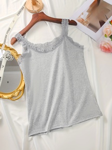 Canotta da Donna Personalizzata OEM all'Ingrosso, Casual con Spalline in Pizzo, Senza Maniche, Morbida, Comoda e Traspirante - Product Image 2