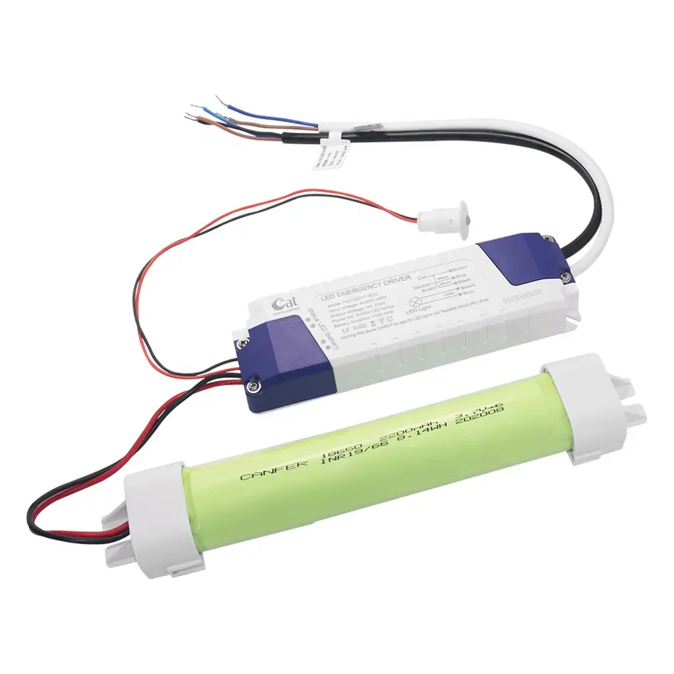 CB 5-30W autotest luci a tubo LED 40W Kit di emergenza piena potenza 90V 230V agli ioni di litio freddo metallo bianco acciaio LED plastica