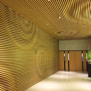 Proveedor profesional de nuevo estilo Interior de aluminio de madera de la pared decoración de techo con estilo Popular