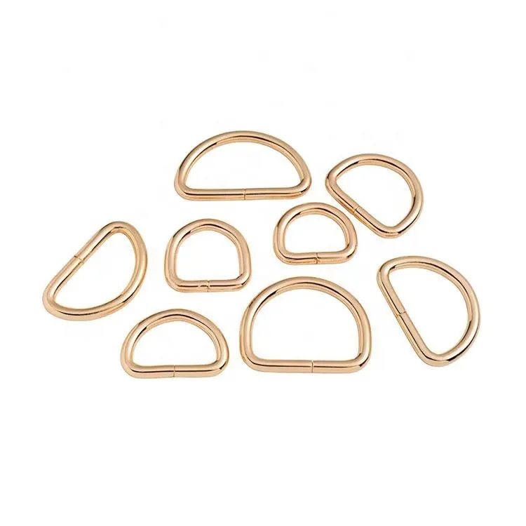 Accessories for Bags Metal D rings Rose Gold Handbag Hardware Parts Colored Metal D-Rings Backpack