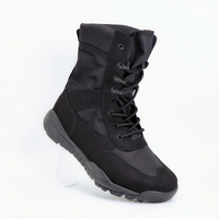 Bottes tactiques confortables pour hommes, respirantes, à lacets, avec semelle extérieure en caoutchouc, doublure en mesh et tige en daim, idéales pour l'escalade et la randonnée
