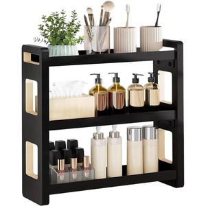 Estante de baño moderno minimalista de madera de 3 niveles, estante de almacenamiento independiente para cosméticos y artículos de aseo. - Product Image 5