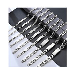 Bracciale <span class=keywords><strong>coppia</strong></span> all'ingrosso in acciaio inossidabile Trend personalità retrò Punk Hip Hop titanio acciaio bracciale - Product Image 1