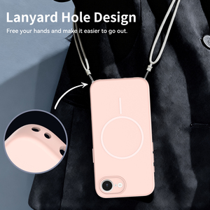 Custodia per <span class=keywords><strong>iPhone</strong></span> 17e Rosa Chiaro Effetto Pelle Morbida, Colore Puro, con Foro Magnetico di Precisione e Protezione Anti-Caduta - Product Image 5