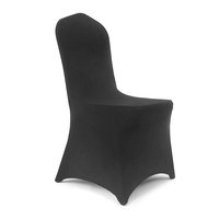 Housse de chaise blanche en polyester et élasthanne, housse de chaise extensible pour mariage, fête, banquet, housse de chaise à devant plat