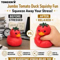 Jouet Squishy Tomate Géant TONGXIN à Rebond Lent en TPR, Jouets Anti-Stress Squishy Géants Personnalisables