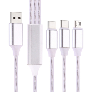 Biểu Tượng Tùy Chỉnh Phát Sáng 1.2 <span class=keywords><strong>Meter</strong></span> 3-Trong-1 LED Ánh Sáng-up Nhanh Chóng Sạc USB-C/Micro USB Cable Cho Máy In - Product Image 4