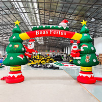 Arco Inflable Navideño Transfronterizo de Santa Claus, Modelo Inflable Multicolor Verde/Rojo/Blanco para Empresas