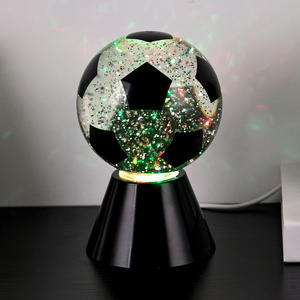 Newly Design Gift RGB Color Change Battery Inside Glitter Liquid Spark White Base Decor Night <strong>Light</strong> with <strong>FOOTBALL</strong> Ball <strong>Shade</strong> - Product Image 2
