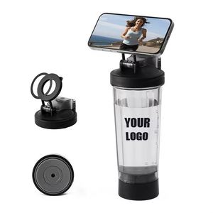 Suction Plastic Portable Water Bottle With Magnetic Cell Phone Holder Custom Logo - Product Image 2