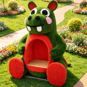 Sculpture d'animaux en gazon artificiel, statue verte pour aménagement extérieur, parcs, aquariums, jardins et terrasses, sur mesure OEM ODM - Product Image 6
