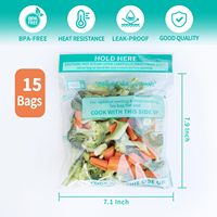 Sacs de cuisson personnalisés à fermeture éclair pour viande et légumes, sacs de cuisson en plastique PET et nylon, sacs de cuisson vapeur pour micro-ondes pour poulet